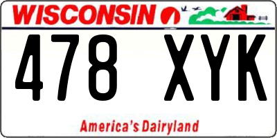 WI license plate 478XYK