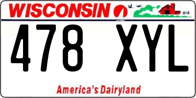 WI license plate 478XYL