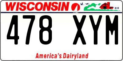 WI license plate 478XYM