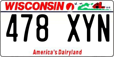 WI license plate 478XYN