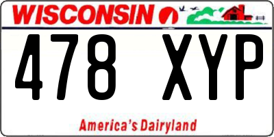 WI license plate 478XYP