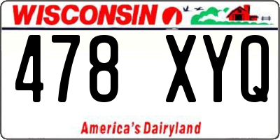 WI license plate 478XYQ