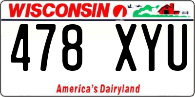 WI license plate 478XYU