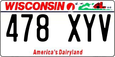 WI license plate 478XYV