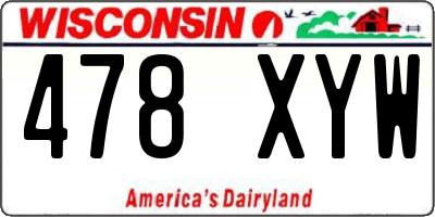 WI license plate 478XYW