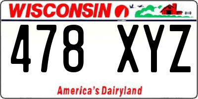 WI license plate 478XYZ