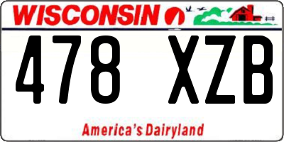 WI license plate 478XZB