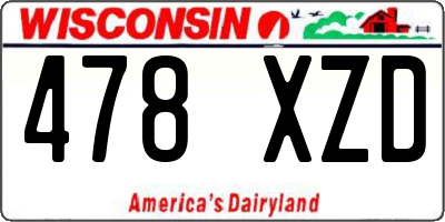 WI license plate 478XZD
