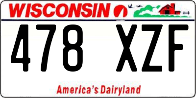 WI license plate 478XZF