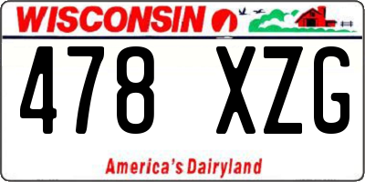 WI license plate 478XZG
