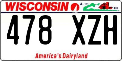 WI license plate 478XZH