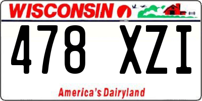 WI license plate 478XZI