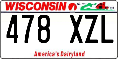 WI license plate 478XZL