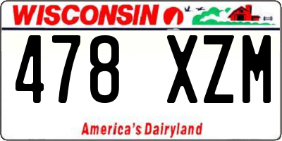 WI license plate 478XZM