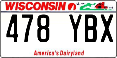 WI license plate 478YBX