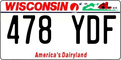 WI license plate 478YDF