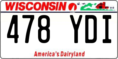 WI license plate 478YDI