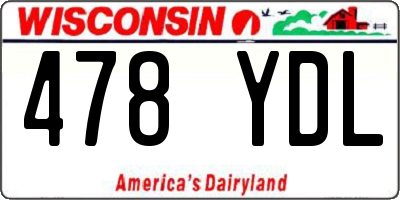 WI license plate 478YDL