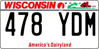 WI license plate 478YDM