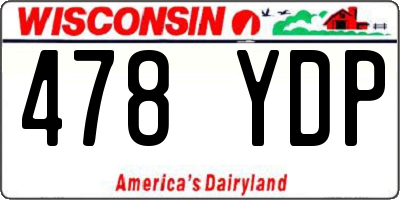 WI license plate 478YDP