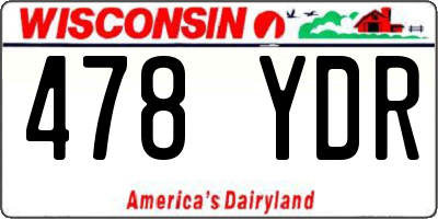WI license plate 478YDR