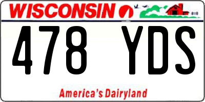 WI license plate 478YDS