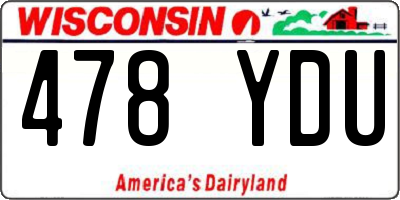 WI license plate 478YDU