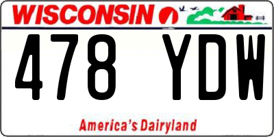 WI license plate 478YDW
