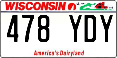 WI license plate 478YDY