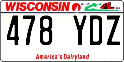 WI license plate 478YDZ