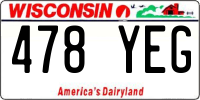 WI license plate 478YEG