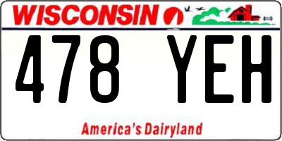 WI license plate 478YEH