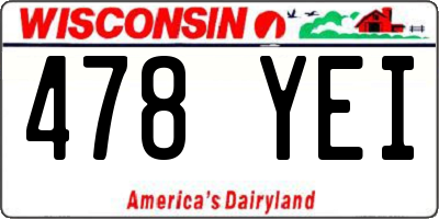 WI license plate 478YEI