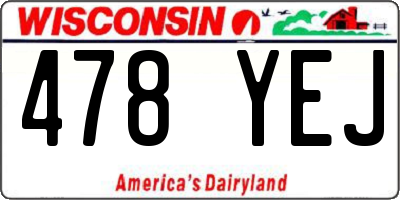 WI license plate 478YEJ