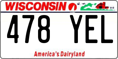 WI license plate 478YEL