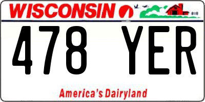 WI license plate 478YER