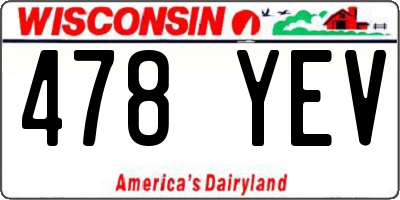 WI license plate 478YEV