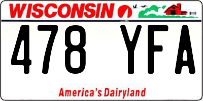 WI license plate 478YFA