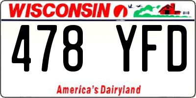 WI license plate 478YFD