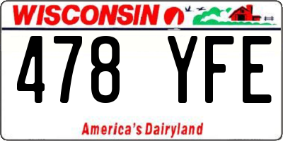 WI license plate 478YFE