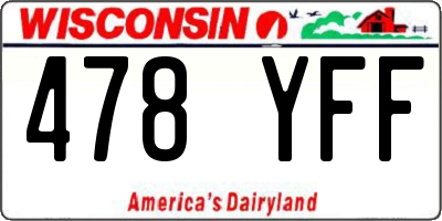 WI license plate 478YFF