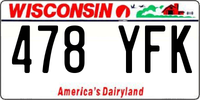 WI license plate 478YFK