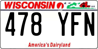 WI license plate 478YFN
