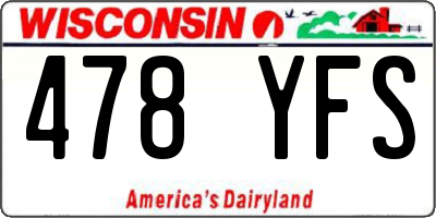 WI license plate 478YFS