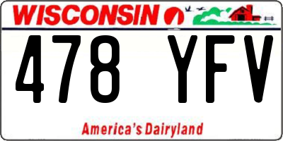WI license plate 478YFV