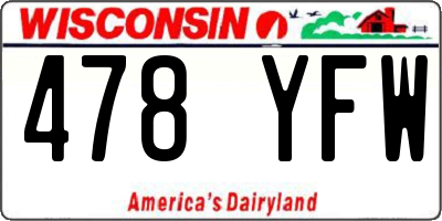 WI license plate 478YFW