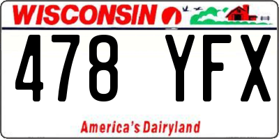 WI license plate 478YFX