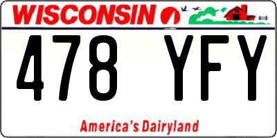 WI license plate 478YFY
