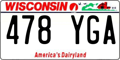 WI license plate 478YGA