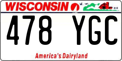 WI license plate 478YGC